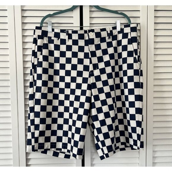 Lesmart Other - LESMART • Men's Navy Blue & White Checkerboard Check Golf Shorts Size 38